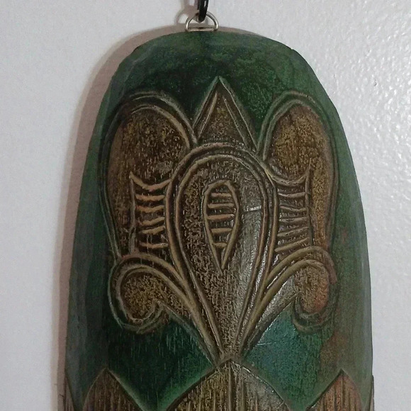 19×6 Vintage African tribe carved wood mask..unique - Picture 2 of 6